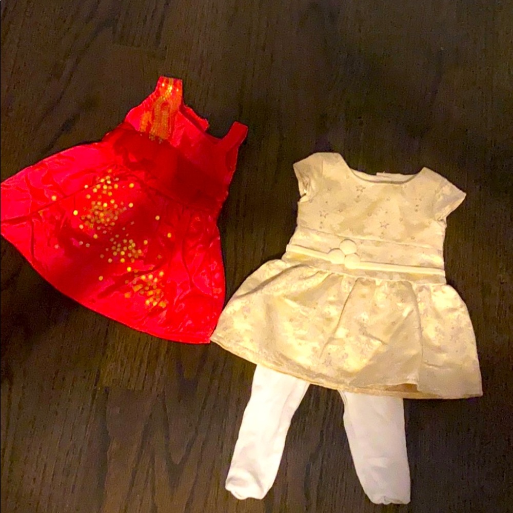 American girl authentic 2 dress and tights.